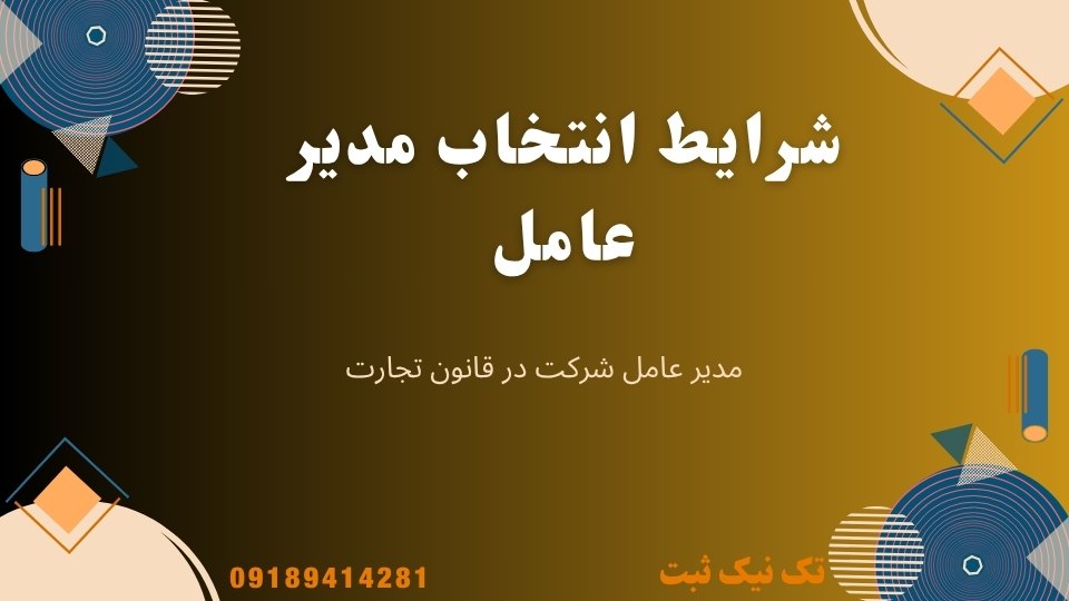 شرایط انتخاب مدیر عامل | تک نیک ثبت